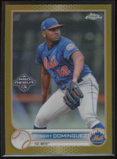 2022 TOPPS CHROME PRO DEBUT /50 ROBERT DOMINGUEZ GOLD REFRACTOR METS PRE ROOKIE