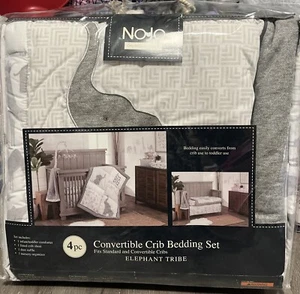 NoJo Elephant Tribe 4 Piece Nursery Crib Bedding Set NWT - Picture 1 of 3