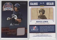 2015 Panini Stars and Stripes Game Gear Longevity Ruby /299 Royce Lewis #85