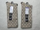 HUE Womens Ultrasmooth Socks One Size Tan White Dotted Sock New 2 Pairs