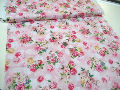 MICHAEL MILLER FABRICS Michael Miller quilt-craft fabric FAIRY ROSES pink 2 yds (ddc-12245) SpringSongs