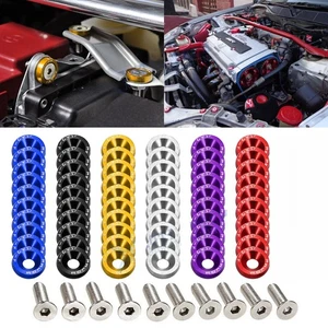 10x JDM Billet Aluminum Alloy Fender Bumper Washer Engine Bay Screw Bolts Kits - Picture 1 of 20