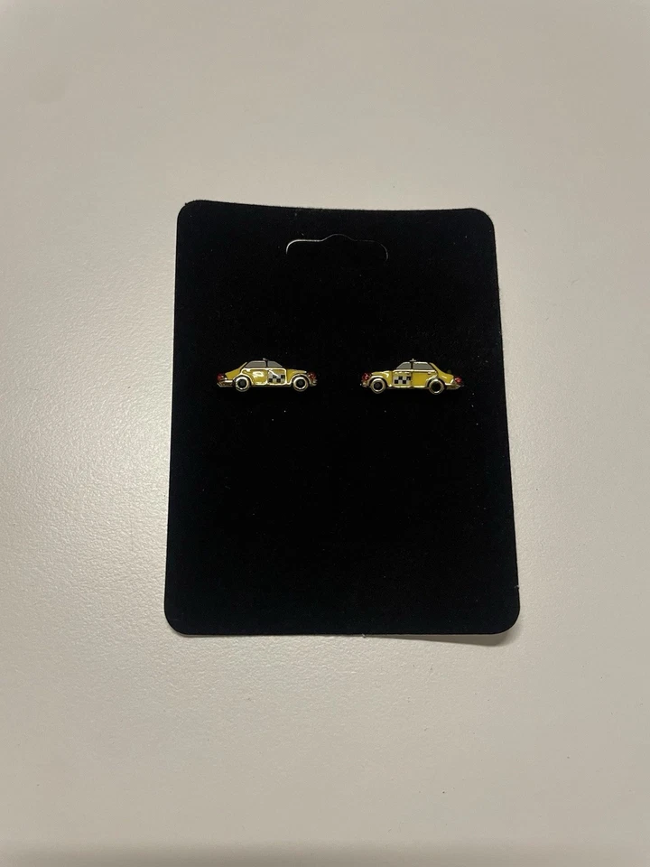Kate Spade Ma Cherie Yellow Taxi Cab Stud Gold Earrings - Image 1 of 2