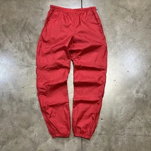Vintage Nike Track Pants Small Red Nylon Joggers Tonal Windbreaker Swoosh 90s - Picture 1 of 6