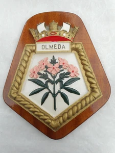 H. M . S. OLMEDA   NAVAL  WALL  PLAQUE/CREST/SHIELD - Picture 1 of 1