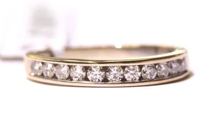 14k White Gold 0.50ct SI2 H Round diamond channel wedding band ring 3.0g - Picture 1 of 6