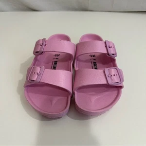 Birkenstock Kids Arizona EVA Fondant Pink Sandals with Adjustable Buckles 3-3.5 - Picture 1 of 6
