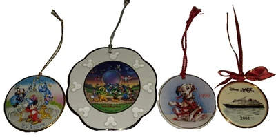 4 adornos navideños de colección Disney World porcelana '96 dálmata 2000 2001 Barlow Cruise Foto 1 de 4