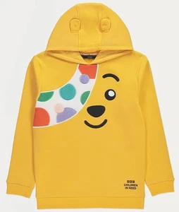 Children in Need Pudsey Bear Gelb Hoodie Sweatshirt Gr. 2-14 Jahre Neu - Bild 1 von 2