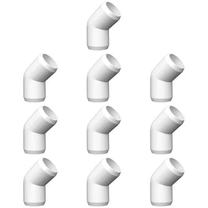 45 Degree PVC Fittings 3/4 Inch (10-Pack), Furniture-Grade, Heavy-Duty Pipe ... - Picture 1 of 6