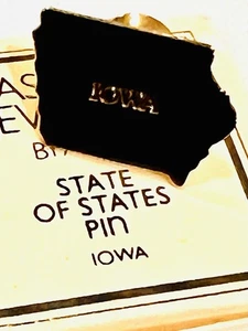 Avon STATE OF STATES PIN ~ IOWA Tie Tack Lapel Gold tone NOS VINTAGE 1982 - Picture 1 of 1