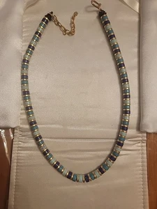 Vintage MMA CN Egyptian Revival Halskette Türkis Lapis Gold 18" lang - Bild 1 von 5