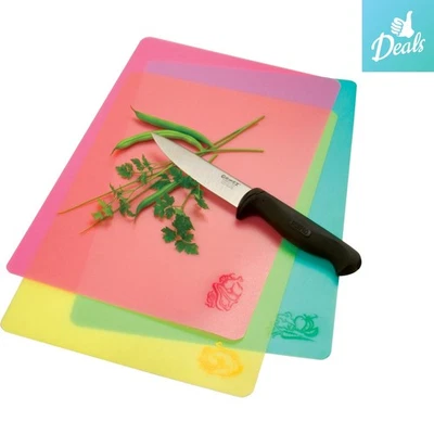 Гибкие разделочные доски Cut N' Slice, набор из 3, безопасные для посудомоечной машины и красочные - Изображение 1 из 4