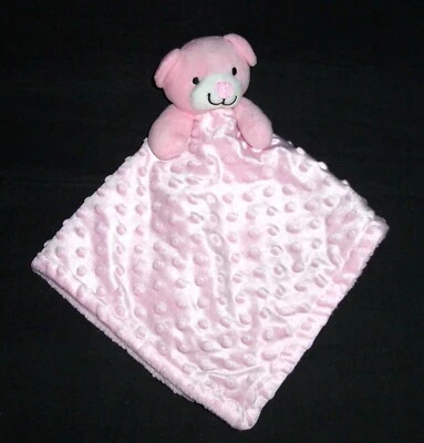 Little Beginnings Pink Minky Dot Sherpa Lined Baby Blanket Security Lovey Lovie  - Image 1 of 2