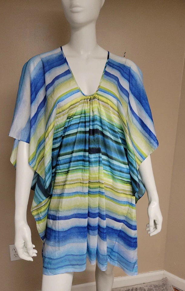 Women's echo blue beach cover up one size #127ZZ