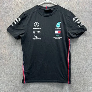 Mercedes AMG Petronas Shirt Mens Medium Black Motorsport Tommy Hilfiger F1 Team - Picture 1 of 12