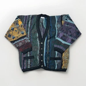 Vintage Neiman Marcus Multicolor Coogi Abstract 100% Wool Sweater Vest Men SZ L - Picture 1 of 11