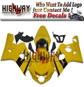Yellow Black ABS Fairing Kit For Suzuki GSXR600 GSXR750 2004 2005 04 05 Bodywrk - Picture 1 of 6