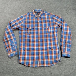 Tommy Hilfiger Mens Shirt Small Blue Orange White Check Long Sleeve Button Up - Picture 1 of 8