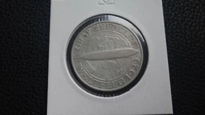 Germany 3 Reichsmark 1930 J Graf Zeppelin flight silver coin - Picture 1 of 2