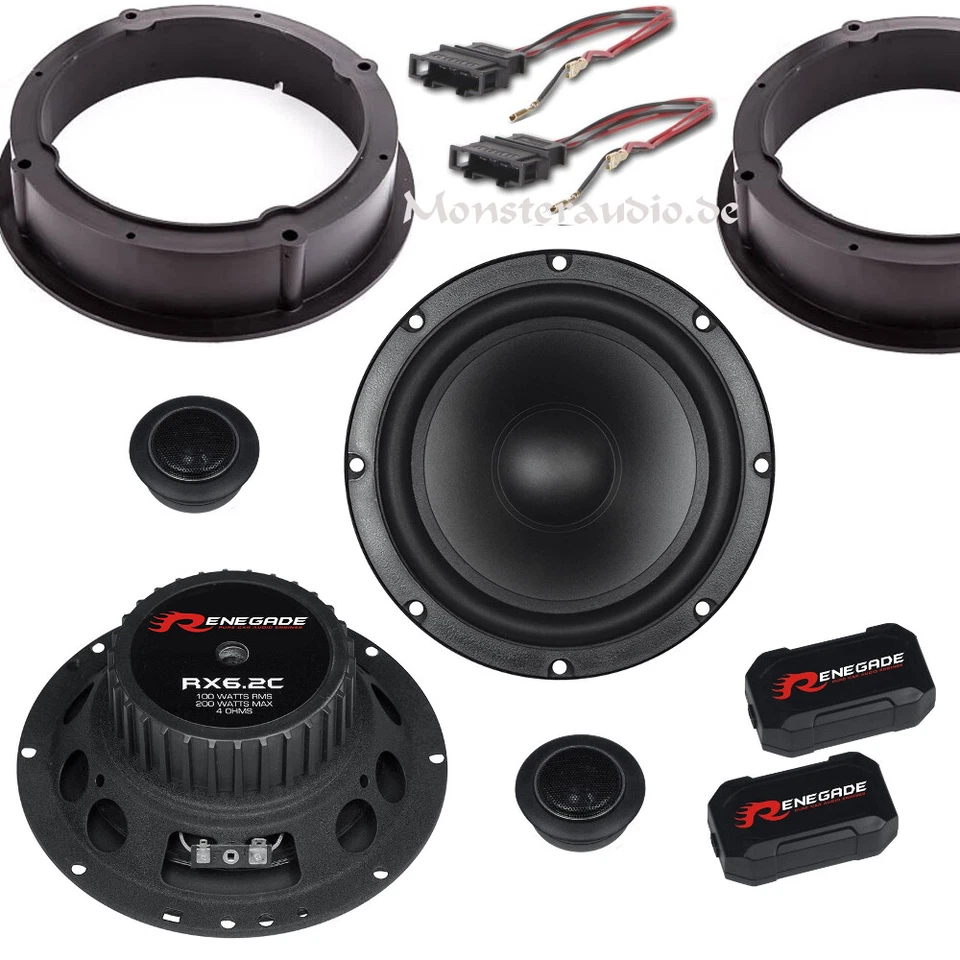 Renegade Tür-Lautsprecher Boxen für VW Bora Golf 4 Jetta Passat 3BG B5 Polo 9N