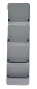 Narrow Flatware Organizer Able to hang on wall or lay flat Gray 4.25x15.5 inches - Picture 1 of 8