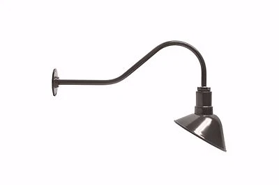 The Dark Bronze Steel Barn Light - 9" Angled Reflector | Standard 23" Goosneck Foto 1 de 4