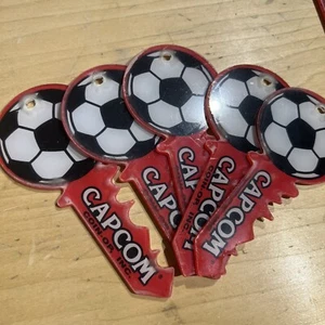 Flipper Football Red Promo Plastic Key Chains- Capcom - Picture 1 of 4