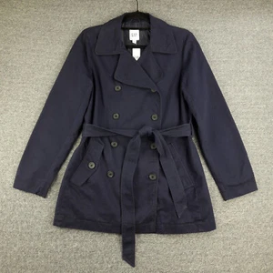 Gap trench donna XS donna blu navy con cintura in cotone con bottoni - Foto 1 di 19