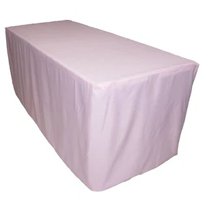 Pink 6 ft Fitted Rectangular Polyester Tablecloth Dining Party 30x72 inch - Picture 1 of 1