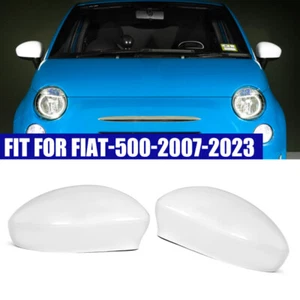 2X Tapa Tapa Espejo Retrovisor Lateral Blanco Repuesto Para Fiat 500 2007~2020 - Imagen 1 de 11