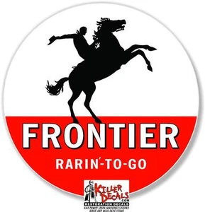 6" 1955-70 FRONTIER HORSE GASOLINE DECAL GAS OIL GAS PUMP SIGN lubester STICKER - Picture 1 of 1