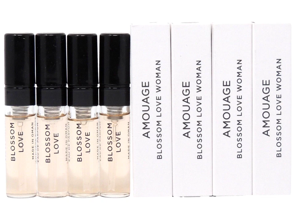 AMOUAGE BLOSSOM LOVE WOMAN EDP 2,0 ml 0,06 fl oz x 4 frascos de muestra de spray de perfume Foto 1 de 1