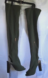 Herstyle Hunter grüne hochhackige Stiefeletten offene Zehenpartie Größe 9 Aryanna - Bild 1 von 11