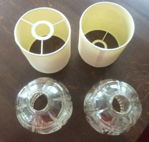 4 Lampenschirme ( Glas und stoff ) für Hängeleuchten - Bild 1 von 4