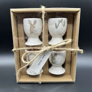 NIB Rae Dunn Easter Egg Holders Cups Easter Bunny Rabbit Ears Spring Set of 4 - Picture 1 of 6