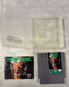Tecmo Bowl -- NES Nintendo NFL FOOTBALL Classic Game w/plastic case and Booklet!