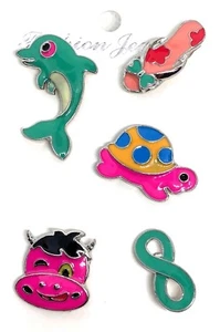 Set of 5 hat pin Gift idea enamel silver tone gift dolphin idea party favor #9 - Imagen 1 de 2