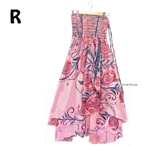 2WAY】 Gonna svasata deformata a strati in seta Sally Boho Hippy etnica ragazz... - Foto 1 di 6