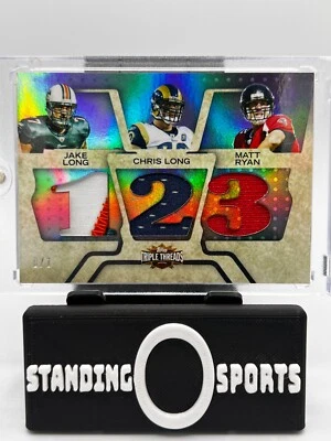 2008 Topps Triple Threads 1/1 Draft Relic Jake Long Chris Long Matt Ryan ROOKIES - Image 1 of 4