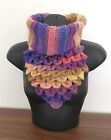 Handmade Crocheted Dragon Scale Ladies Scarf / Neck Warmer / Cowl Multicoloured