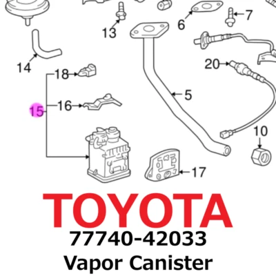 【全新】丰田正品 1996 - 2000 RAV4 蒸汽罐 77740-42033 — 第 1/2 张图片