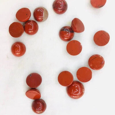 100pcs 8mm Round CAB CABOCHON Natural Red Jasper Round Stone Beads No Holes - Image 1 of 4