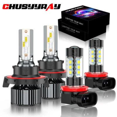 Para Mitsubishi Eclipse 2006-2007 4x Faro LED Alto Bajo + Bombilla Antiniebla 6500K Foto 1 de 4