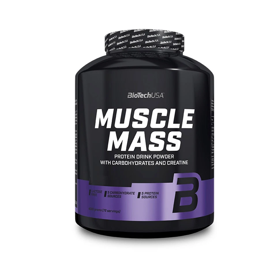 (11,48 EUR/kg) Biotech USA Muscle Mass 4000g Weight Gainer aumento di peso
