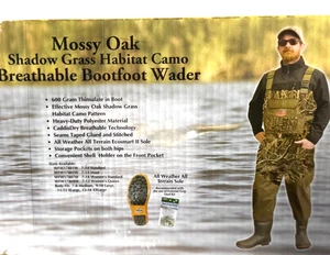 Waterfowl Wading Systems Mossy Oak Shadow Grass Habitat Camo Bootfoot Wader 10 - Picture 1 of 15