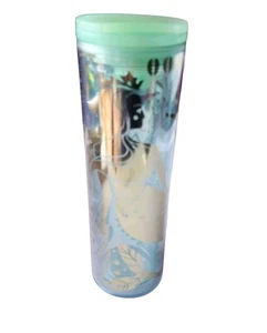 Starbucks Golden Siren Tumbler Clear Green Gold Mermaid Skinny Tasse mit Deckel NEU - Bild 1 von 3