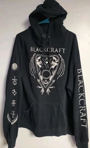 Black Craft Cult Hoodie Pull Over Cat Hoodie Sz L Goth Metal Black Hoodie - Picture 1 of 21