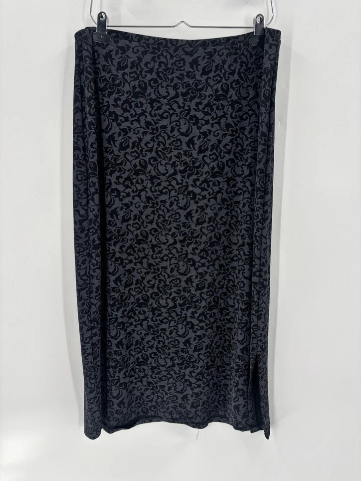 Falda Impressions Vintage Mujer XL Negra Gris Midi Elástica Abertura Años 90 Cachicha Foto 1 de 4