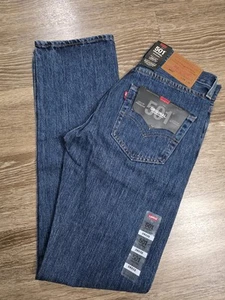 Levi’s 501 Men’s Dark Wash Jeans 28x32 Button-Fly NEW w/ Tags “Big E” Red Tab - Picture 1 of 18